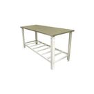 Mesa com tampo em inox 190 x 90 cm com grade inferior cristalaço Mesa com tampo em inox 190 x 90 cm com grade inferior cristalaço