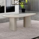 Mesa com Tampo Orgânico com Vidro Isis Bege/Off White Mesa com Tampo Orgânico com Vidro Isis Bege/Off White