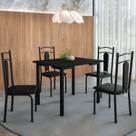 Mesa Compact 109x68cm Tampo em Mdf com 4 Cadeiras Estofadas Madri