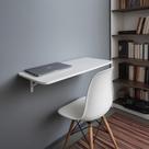 Mesa Compacta de Parede 100x50cm Dobrável Branca Ideal para Estudo e Trabalho