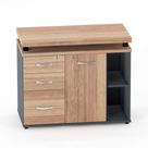 Mesa Complemento Com Armário Aparador 03 Gavetas PE 40 Pandin Noce Naturale e Grafito Mesa Complemento Com Armário Aparador 03 Gavetas PE 40 Pandin Noce Naturale e Grafito