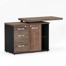 Mesa Complemento Com Armário Aparador 03 Gavetas PE 40 Pandin Walnut e Preto Mesa Complemento Com Armário Aparador 03 Gavetas PE 40 Pandin Walnut e Preto