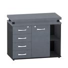 Mesa Complemento Com Armário Aparador 04 Gavetas PE 40 Pandin Grafito e Preto Mesa Complemento Com Armário Aparador 04 Gavetas PE 40 Pandin Grafito e Preto