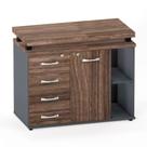 Mesa Complemento Com Armário Aparador 04 Gavetas PE 40 Pandin Walnut e Grafito Mesa Complemento Com Armário Aparador 04 Gavetas PE 40 Pandin Walnut e Grafito