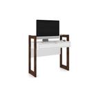 Mesa Computador AZ1007 c/ 1 Gaveta Branco/Nogal - Tecno Mobili Mesa Computador AZ1007 c/ 1 Gaveta Branco/Nogal - Tecno Mobili