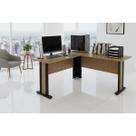 Mesa Computador Canto ME-4195 Amêndoa/Preto - Tecno Mobili