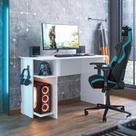 Mesa Computador Gamer 3875 Com Suporte Fone de Ouvido Cor Branco