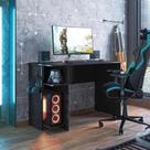 Mesa Computador Gamer 3875 Com Suporte Fone de Ouvido Cor Preto Fosco