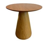 Mesa Cone Lateral Laminada em Madeira Natural Freijó Tampo 41 cm