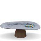 Mesa Cone Organica 220x120cm cimento queimado