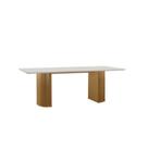 Mesa Dara 18090 Com Vidro Lj Móveis Cinamomo Off White