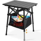 Mesa de acampamento dobrável Audoyon, alumínio, ajustável de 36 e 48 cm