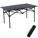 Mesa de acampamento dobrável Xajsdlxs 94x55x50 cm Portátil Preta