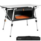 Mesa de acampamento HEYTRIP dobrável com bolsa de armazenamento em alumínio cinza