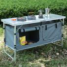 Mesa de acampamento JOUYEK Outdoor com armazenamento em alumínio leve