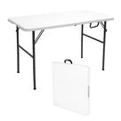 Mesa de acampamento Stansport dobrável branca 122x61x74cm com alça de transporte