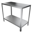 Mesa de Aço Inox com 2 Níveis Ideal para Cozinha, Restaurante e Comércio