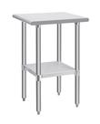 Mesa de aço inoxidável Hally Prep & Work 60x38cm com prateleira