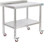 Mesa de aço inoxidável KUARBARR Prep & Work 24x36 com rodas