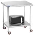 Mesa de aço inoxidável Leteuke NSF Metal com rodas 36x24x37in