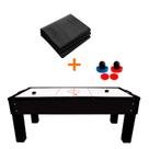 MESA DE AERO HOCKEY PRETA + Kit 2037 - Klopf 1048 + Capa Impermeável