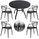 Mesa De Alumínio 90cm Com 4 Cadeiras Alegra Polipropileno Resistente Mesa De Alumínio 90cm Com 4 Cadeiras Alegra Polipropileno Resistente