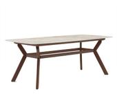 Mesa De Aluminio Para Jardim 6 Lugares Marrom 200x100x74 Cm