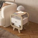 Mesa de Apoio Artely Theo Com USB Cor Naturale com Branco