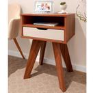 Mesa De Apoio Com 1 Gaveta e 1 Nicho Artely Vip Cor Cedro com Off White