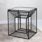 Mesa de Apoio com Vidro - Preto