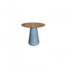 Mesa De Apoio Cone Base Cimento Texturizado - Tampo Mezzo Castani 50cm Altura 60cm Branco