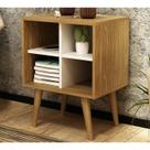 Mesa de Apoio Lateral 04 Nichos E1720 Natural Off White Tecno Mobili