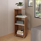 Mesa de Apoio Lateral Bis Retangular MDP MDF Cinamomo-Off White Artely