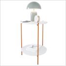 Mesa De Apoio Lateral Duda Branco/Bronze