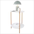Mesa De Apoio Lateral Duda Branco Com Pés de Ferro Bronze Ofertamo