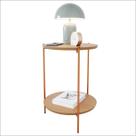 Mesa De Apoio Lateral Duda Ofertamo Nature/Bronze