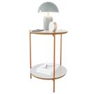 Mesa De Apoio Lateral Duda Off White Nature Com Pés de Ferro Bronze Ofertamo