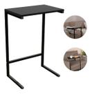Mesa De Apoio Lateral Encaixe Braço Sofá Cama Até 20kg Madeira Aço Vintage
