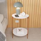 Mesa De Apoio Lateral Morada Branco/Bronze