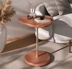 Mesa de Apoio Lateral Oval Orgânica para Sala e Quarto Bel Artely