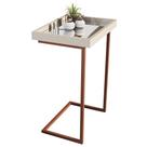 Mesa De Apoio Lateral Para Sofa 4774 Perola/ Bronze