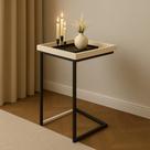 Mesa de Apoio Lateral para Sofá com Espelho e Pés em Ferro JB