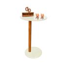 Mesa De Apoio Lateral Para Sofá Monopé Com Vidro Branco Mesa De Apoio Lateral Para Sofá Monopé Com Vidro Branco