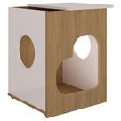 Mesa De Apoio Lateral Tampo Com Nicho E Espaço Pet Artely Carvalho Off White