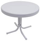 Mesa de Apoio Leigh Country com Tampo Redondo de Metal Branco 56 cm