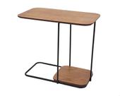 Mesa de Apoio Lógica Tampo Amêndoa Estrutura Ferro Preto 63cm - 69841