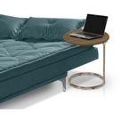 Mesa de Apoio Paty Regulável Industrial Base Aço Cobre Tampo Malbec MDF