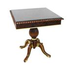 Mesa De Apoio Quadrada Classica Fino Entalhes Madeira Luxo
