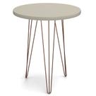 Mesa de Apoio Redonda Base Aço Evolution Off White - Patrimar Móveis