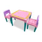 Mesa De Atividades Infantil Rosa Com 2 Cadeiras Desmontável